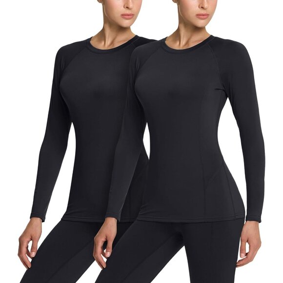 Stylish Women's Long Sleeve Thermal Tops - Perfect for Cold Weather Workouts - Picture 2 of 8